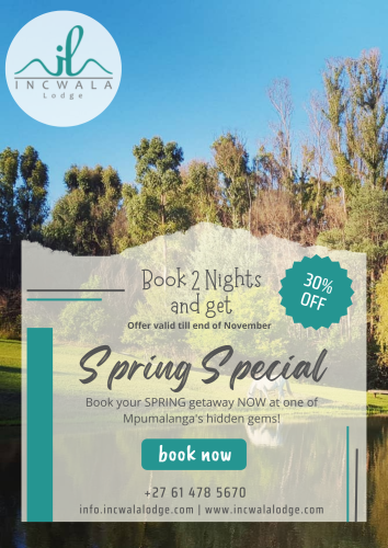 Incwala Lodge Spring Holiday Deal Flyer